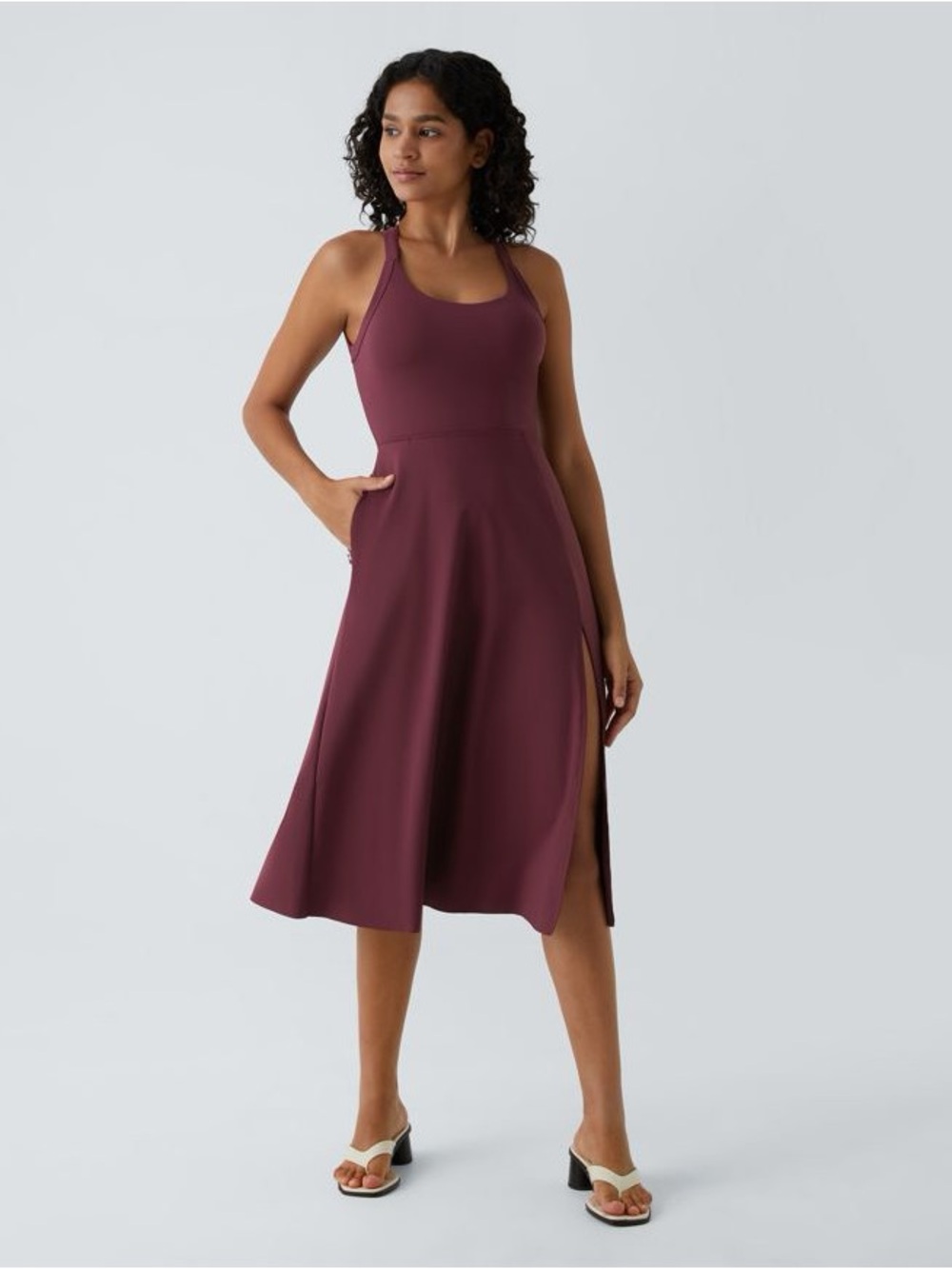 Halara Cut Out Pocket Midi Dress